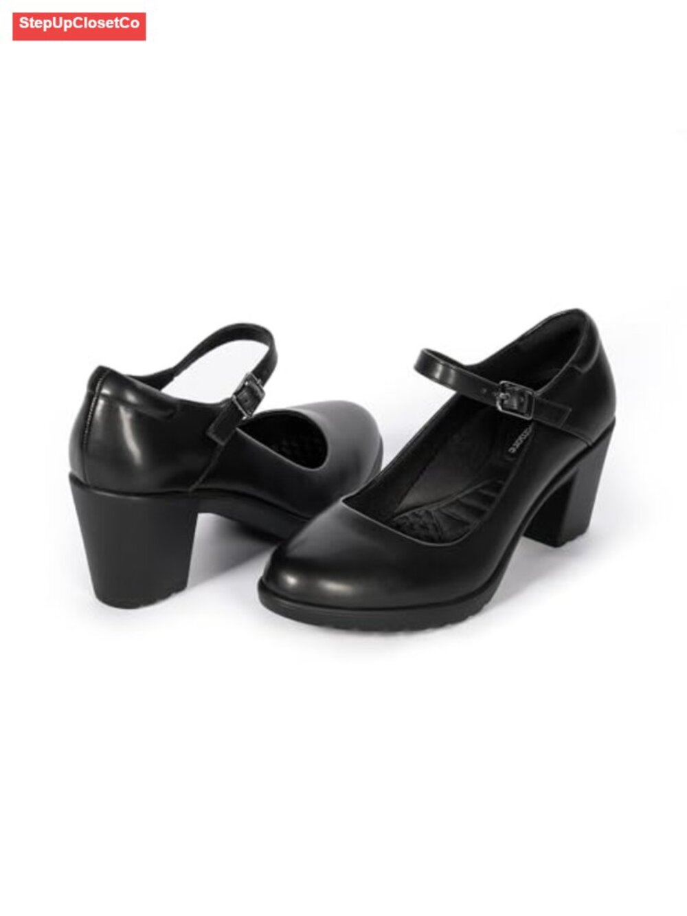 Mary Jane Heels with Arch Support, Chunky Block Heel Pumps for Women,